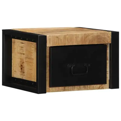 vidaXL Nočne omarice 2 kosa 40x35x25 cm Masivni neobdelan les Mango