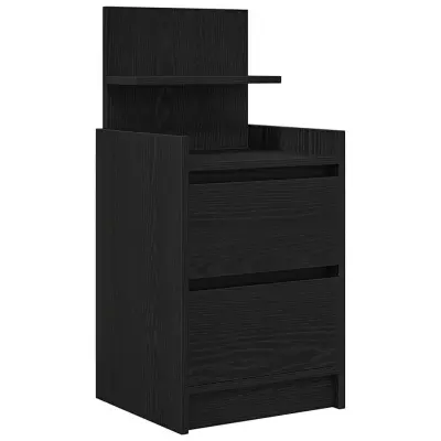 vidaXL Nočna omarica z 2 predaloma črna 38x34x80 cm