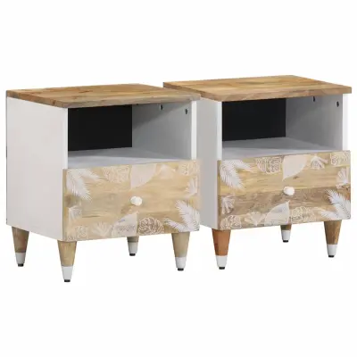 vidaXL Nočna omarica 2 kosa 40x33x46 cm trdna borovina
