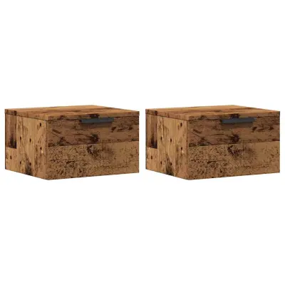 vidaXL Stenska nočna omarica 2 kosa artisan hrast 34x30x20 cm