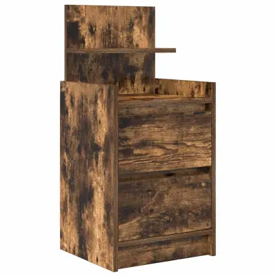 vidaXL Nočna omarica z 2 predaloma dim. hrast 38x34x80 cm