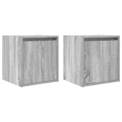 vidaXL Stenska nočna omarica 2 kosa siva sonoma 38x34x40 cm