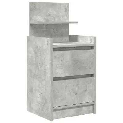 vidaXL Nočna omarica z 2 predaloma betonsko siv 38x34x80 cm