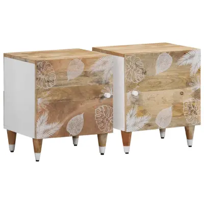vidaXL Nočne omarice 2 kosa 40x33,5x46 cm Masivni les Mango