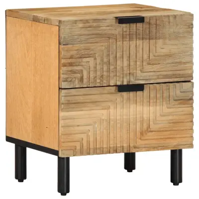 vidaXL Nočna omarica Brown 40x33x46 cm Masivni les Mango