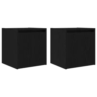 vidaXL Stenske nočne omarice 2 kosa črne 38x34x40 cm