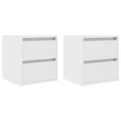 vidaXL Stenske nočne omarice 2 kosa bele 38x34x40 cm