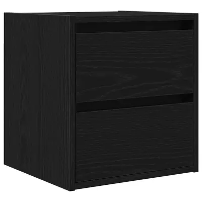 vidaXL Stenska nočna omarica črni hrast 38x34x40 cm