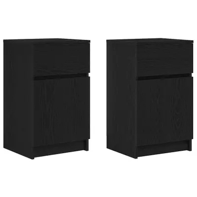vidaXL Nočna omarica 2 kosa črna 39x35x65 cm inženirski les