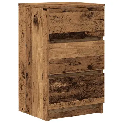 vidaXL Nočna omarica s 3 predali iz starinski les 39x35x65 cm