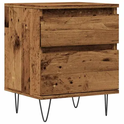 vidaXL Nočna omarica Old Wood 40x35x50 cm Inženirski les