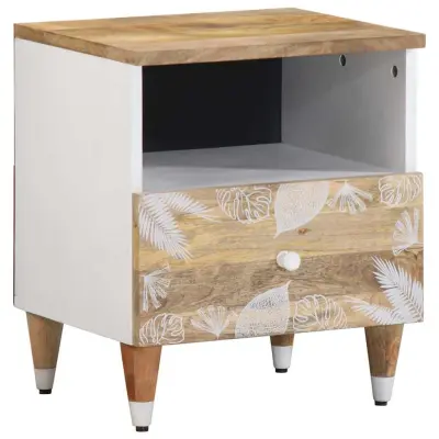 vidaXL Nočna omarica 40x33x46 cm trden mangov les