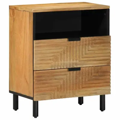 vidaXL Nočna omarica Brown 50x33x60 cm Masivni les Mango