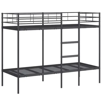 vidaXL Dvoposteljna postelja brez vzmetnice črna 75x190 cm jeklo