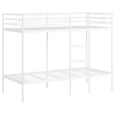 vidaXL Dvoposteljna postelja brez vzmetnice Bela 90x200 cm jeklo