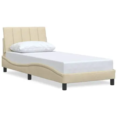 vidaXL posteljni okvir brez vzmetnice Cream 80x200 cm Tkanina