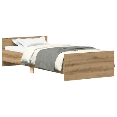 vidaXL Posteljni okvir brez vzmetnice artisian hrast 90x200 cm