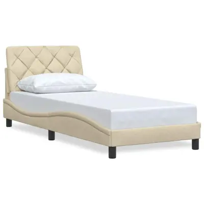 vidaXL posteljni okvir brez vzmetnice Cream 80x200 cm Tkanina