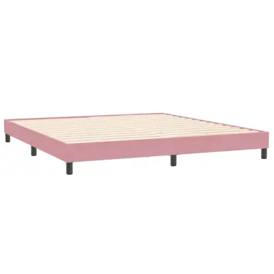 vidaXL posteljni okvir brez vzmetnice roza 200x210 cm žamet