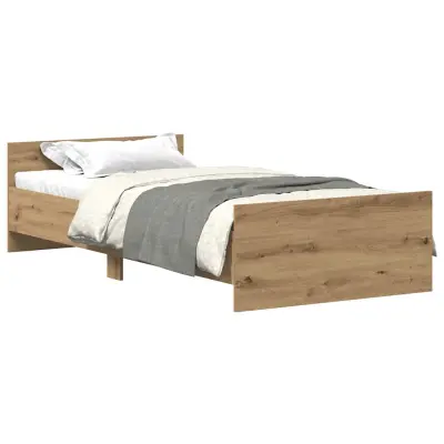 vidaXL Posteljni okvir brez vzmetnice artisian hrast 75x190 cm