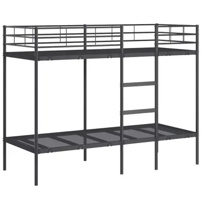 vidaXL Dvoposteljna postelja brez vzmetnice črna 80x200 cm jeklo