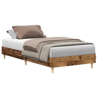 vidaXL posteljni okvir brez vzmetnice Stari les 90x200 cm