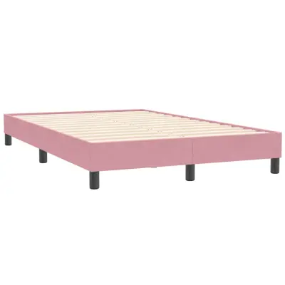 vidaXL posteljni okvir brez vzmetnice roza 120x210 cm žamet