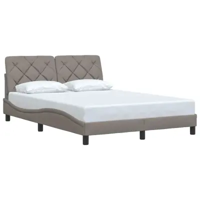 vidaXL Posteljni okvir brez vzmetnice taupe 140x190 cm blago