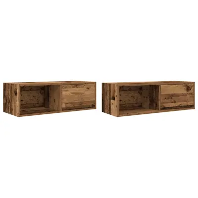 vidaXL TV omarica 2 kosa starinski les 80x31x25,5 cm inženirski les