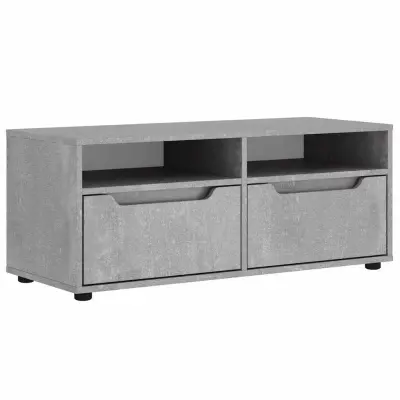 vidaXL TV omarica VISNES Betonsko siva 100x40x38 cm Inženirski les