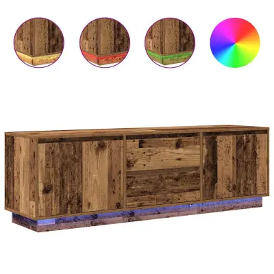 vidaXL TV omarica z LED lučkami starinski les 160,5x41x50 cm