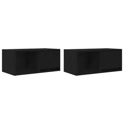 vidaXL TV omarica 2 kosa črna hrast 60x31x25,5 cm inženirski les