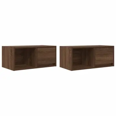 vidaXL TV omarica 2 kosi rjavi hrast 60x31x25,5 cm inženirski les