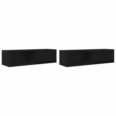 vidaXL TV omarica 2 kosa črna hrast 100x31x25,5 cm inženirski les