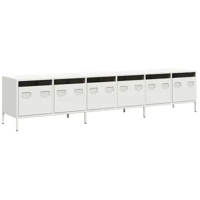 vidaXL TV omarica bela 202x39x43,5 cm hladno valjano jeklo