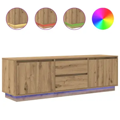 vidaXL TV omarica z LED lučkami artisan hrast 160,5x41x50 cm