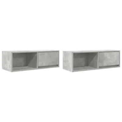 vidaXL TV omarica 2 kosa betonsko siva 80x31x25,5 cm inženirski les