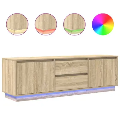 vidaXL TV omarica z LED lučkami sonoma hrast 160,5x41x50 cm