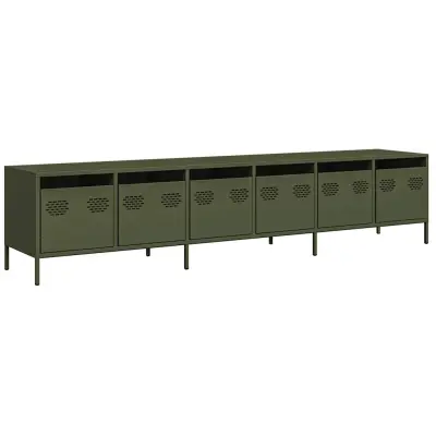 vidaXL TV omarica olivno zelena 202x39x43,5 cm hladno valjano jeklo