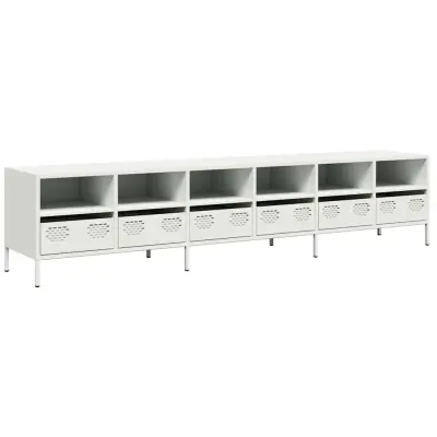 vidaXL TV omarica bela 202x39x43,5 cm hladno valjano jeklo