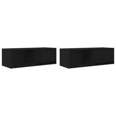 vidaXL TV omarica 2 kosa črna hrast 80x31x25,5 cm inženirski les