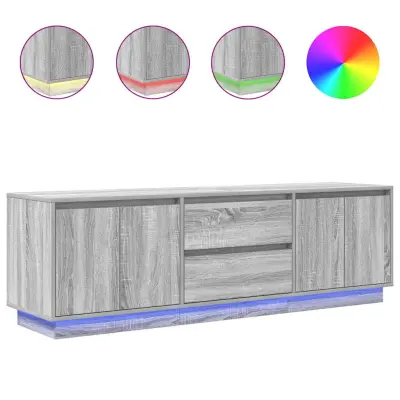 vidaXL TV omarica z LED lučkami siva sonoma 160,5x41x50 cm