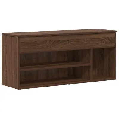 vidaXL Lavica za čevlje rjavega hrasta 102x30,5x45 cm Inženirski les