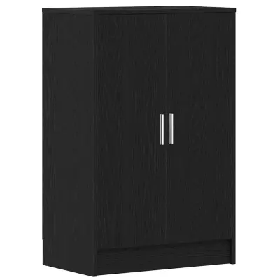 vidaXL Omarica za čevlje črna hrast 60x35x92 cm inženirski les