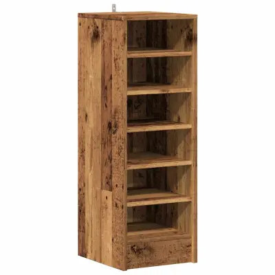 vidaXL omara za čevlje iz starega lesa 32x35x92 cm inženirski les