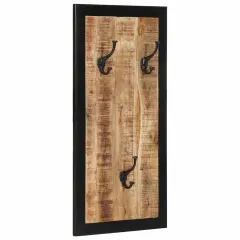 vidaXL Plaščni obešalnik 40x2x80 cm Masivni neobdelan les Mango