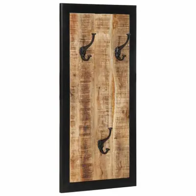 vidaXL Plaščni obešalnik 40x2x80 cm Masivni neobdelan les Mango