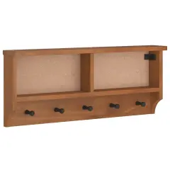 vidaXL Stenski obešalnik za plašče "SANDNES" 87x12x35 cm les borovega
