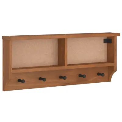 vidaXL Stenski obešalnik za plašče "SANDNES" 87x12x35 cm les borovega