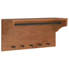 vidaXL Stenski obešalnik za plašče "SANDNES" 87x30x42 cm les borovega